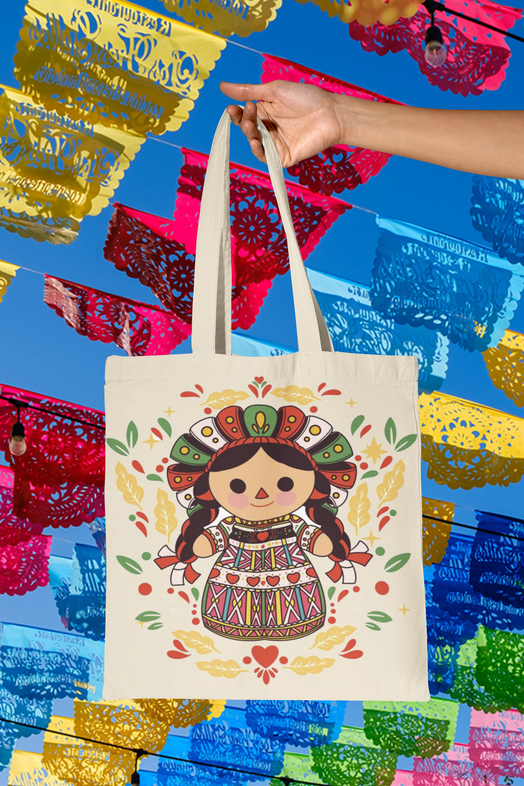 Tote bag beige lele motivos