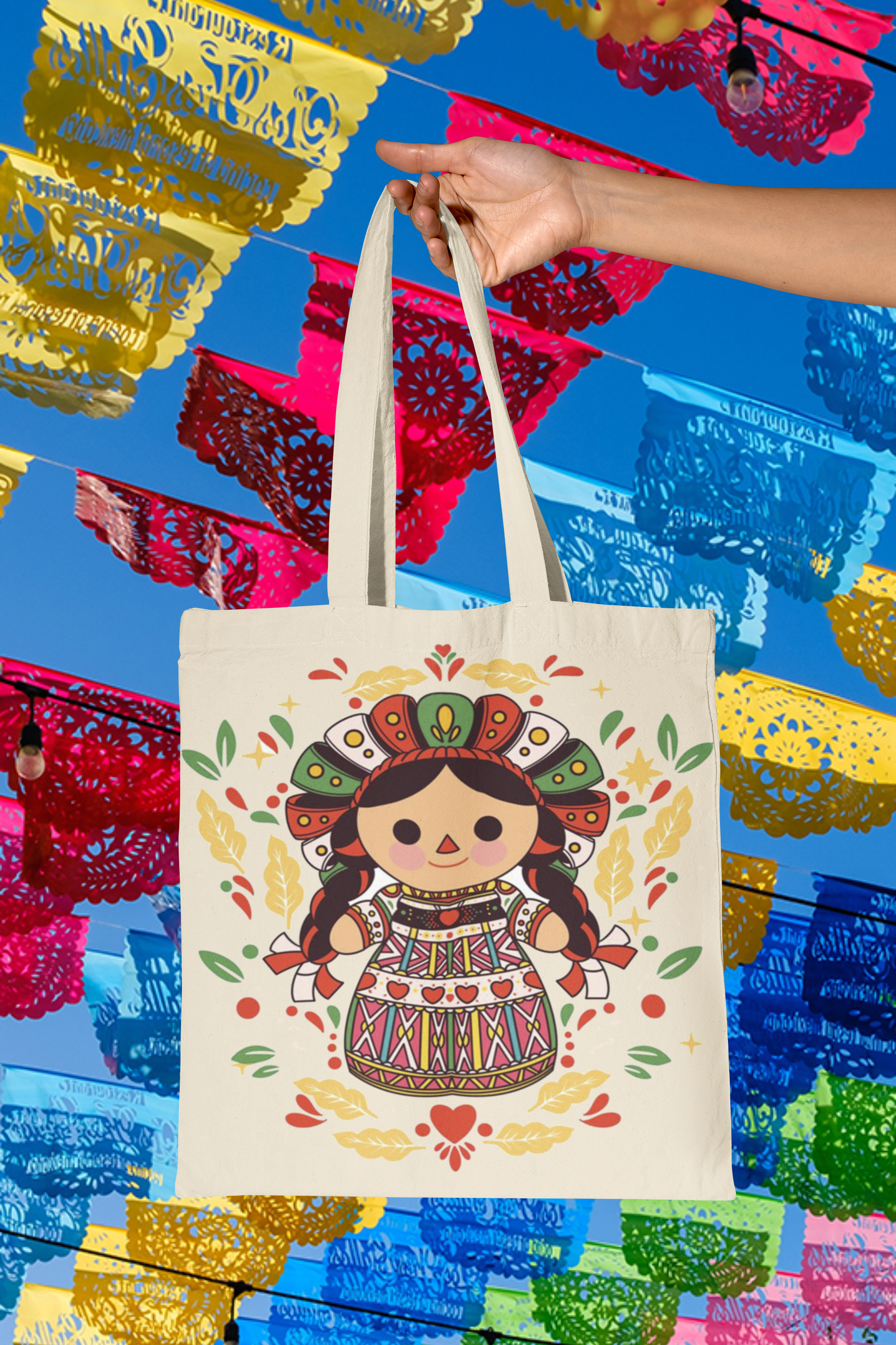Tote bag beige lele motivos