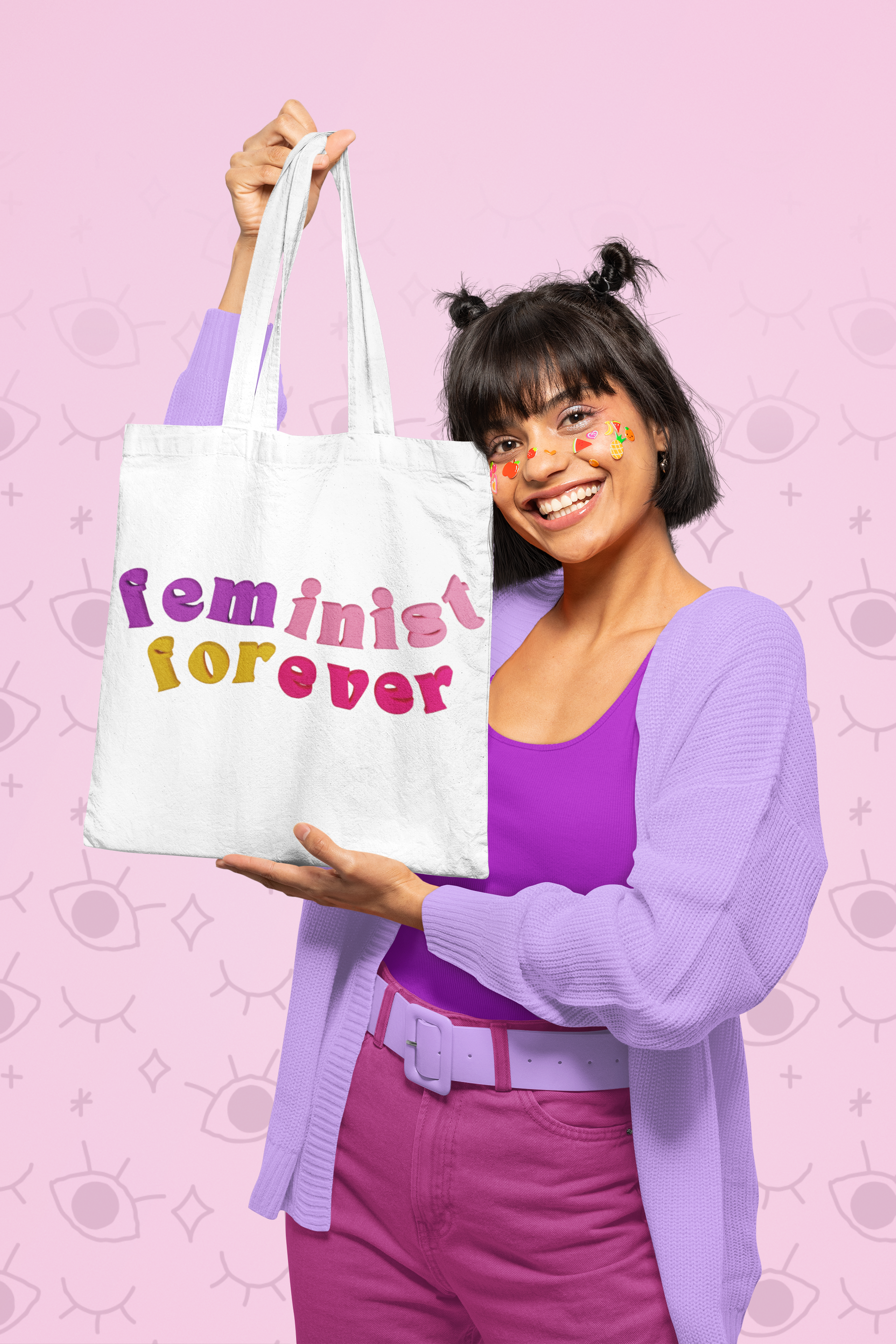Tote bag Blanca feminist forever