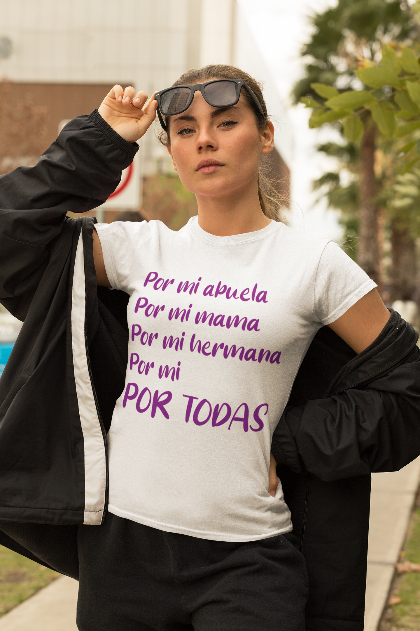 Playera blanca por mi abuela, por mi mamá, por mi hermana, por mi, por todas.