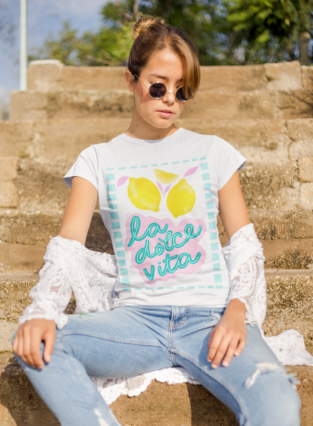 Playera blanca la dolce vita