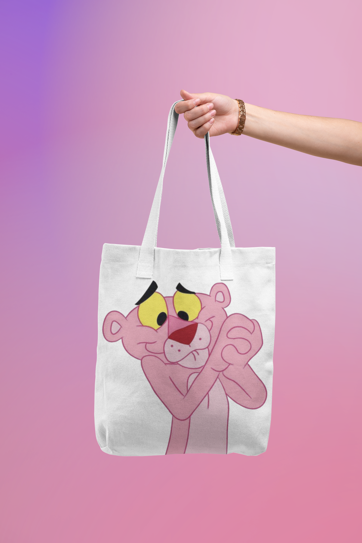 Tote bag pantera rosa manos