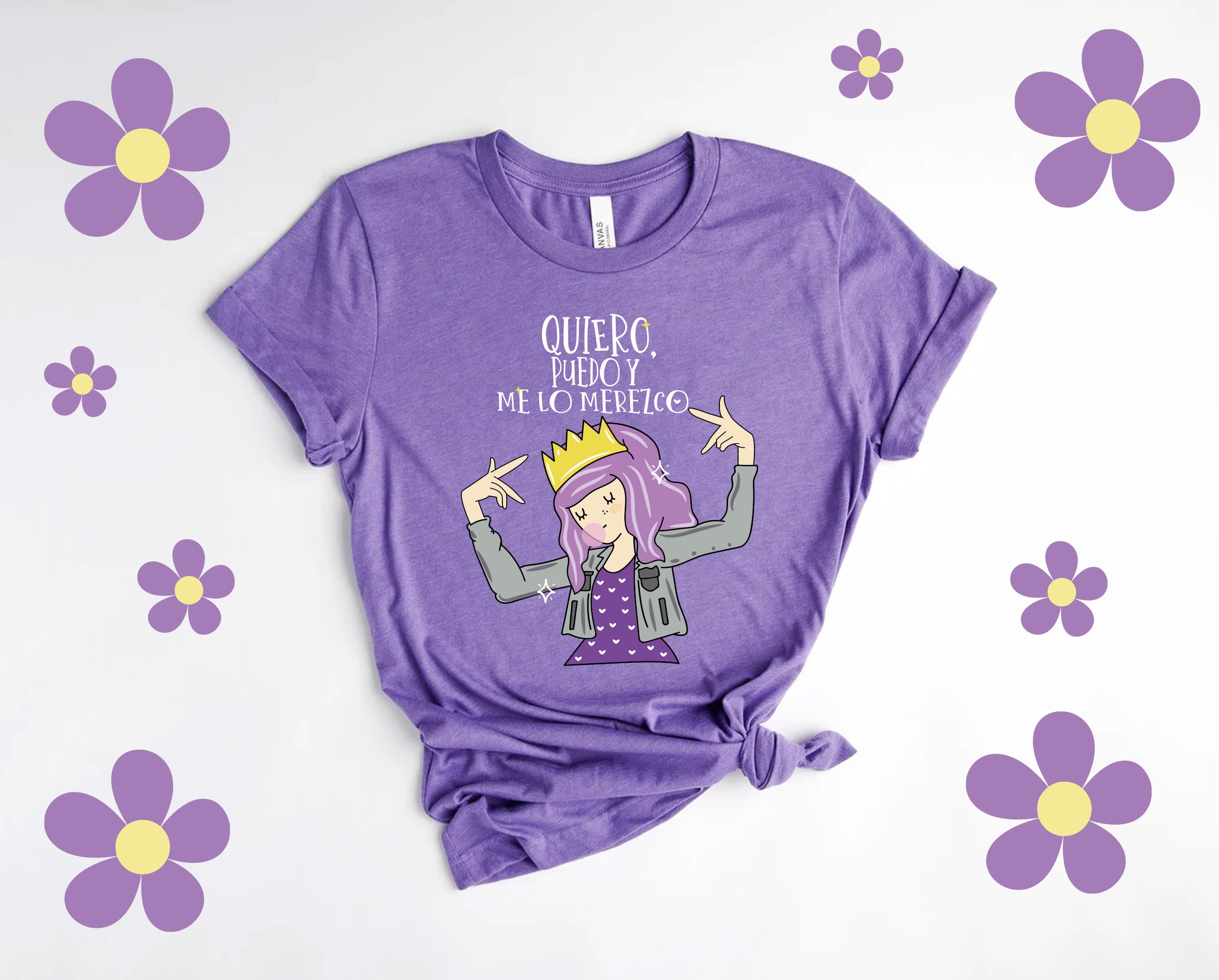 Blusa morada quiero puedo y me lo merezco