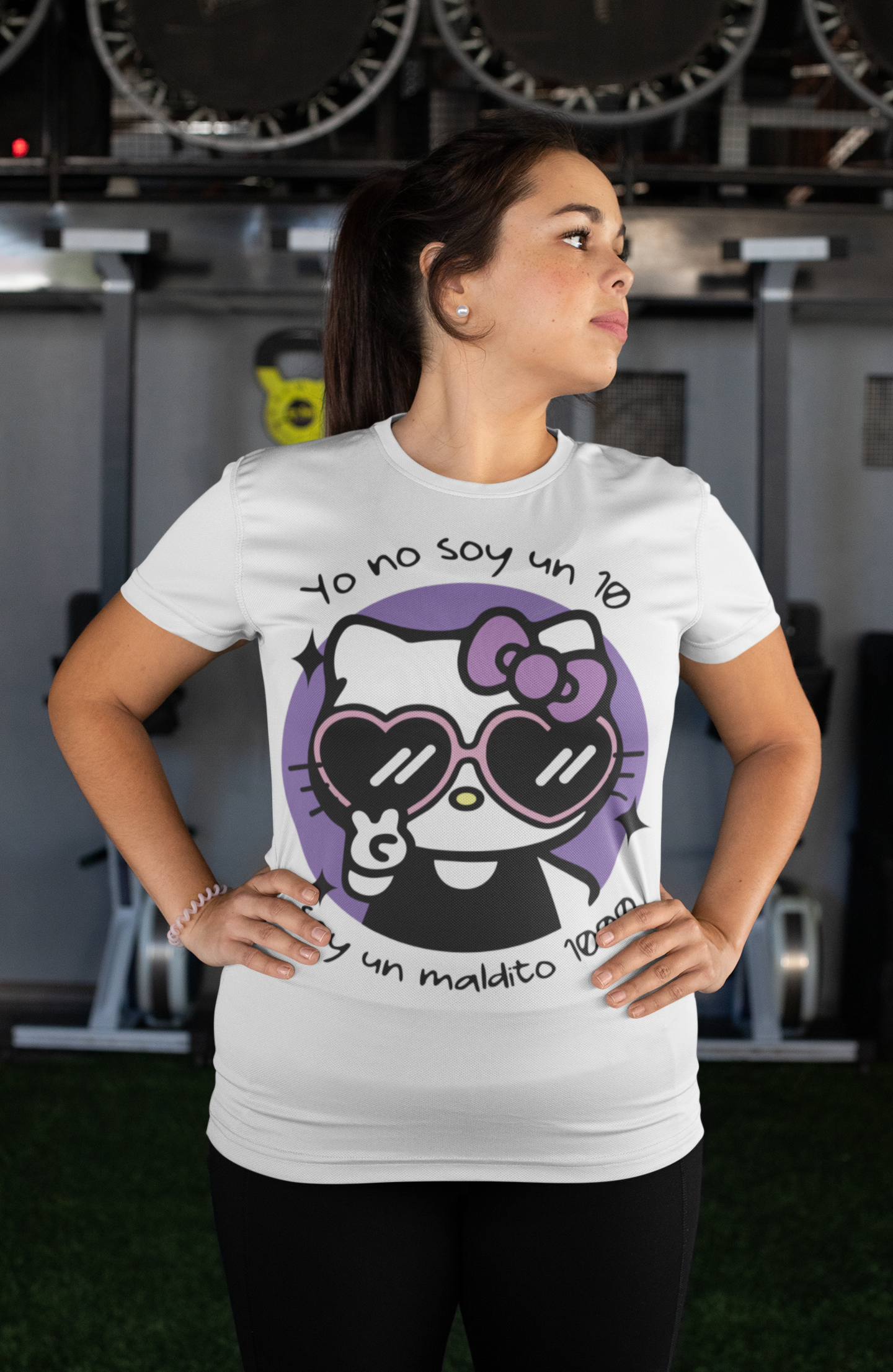 Playera blanca kitty yo soy un maldito 1000
