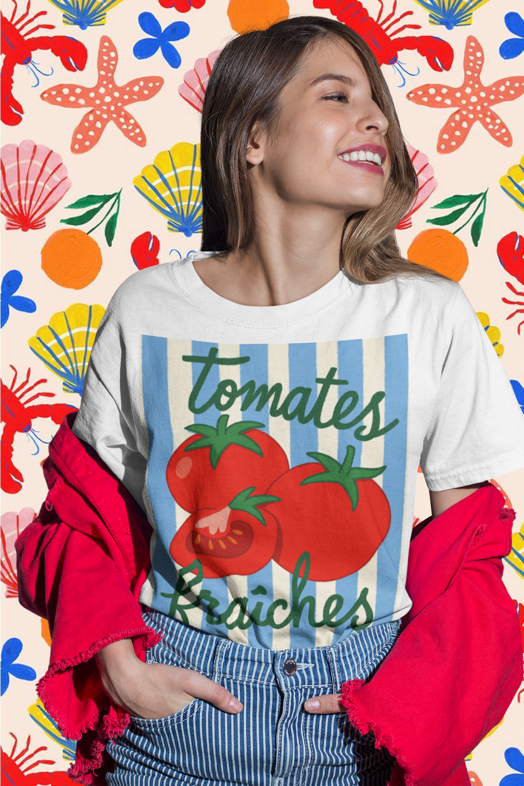 Playera blanca tomatoes