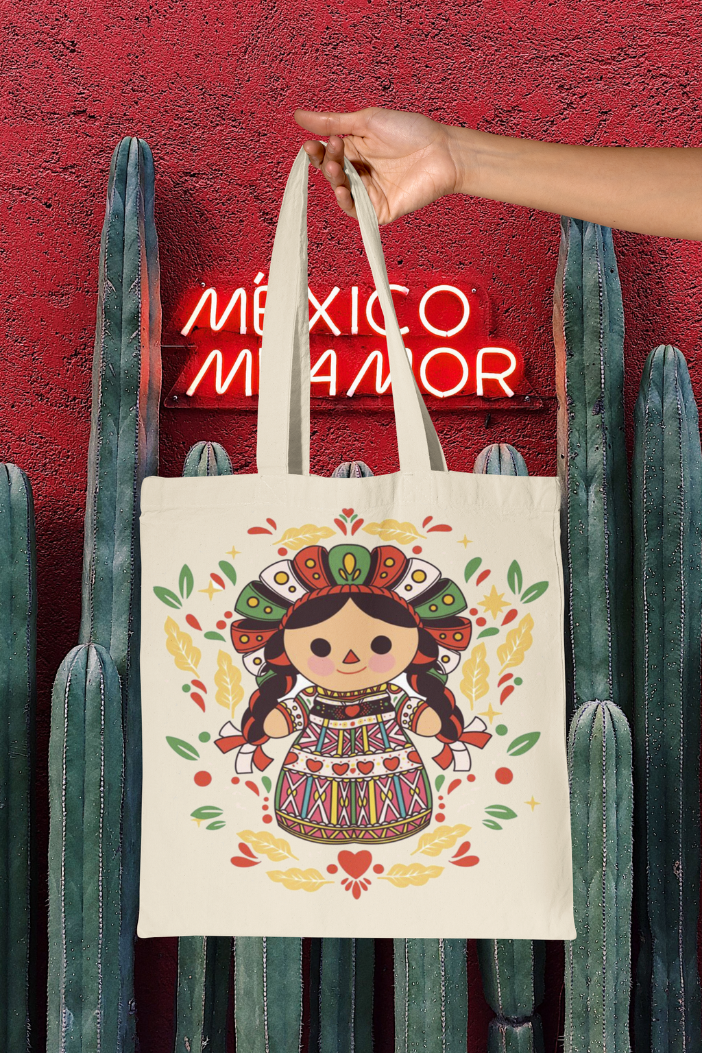 Tote bag beige lele motivos