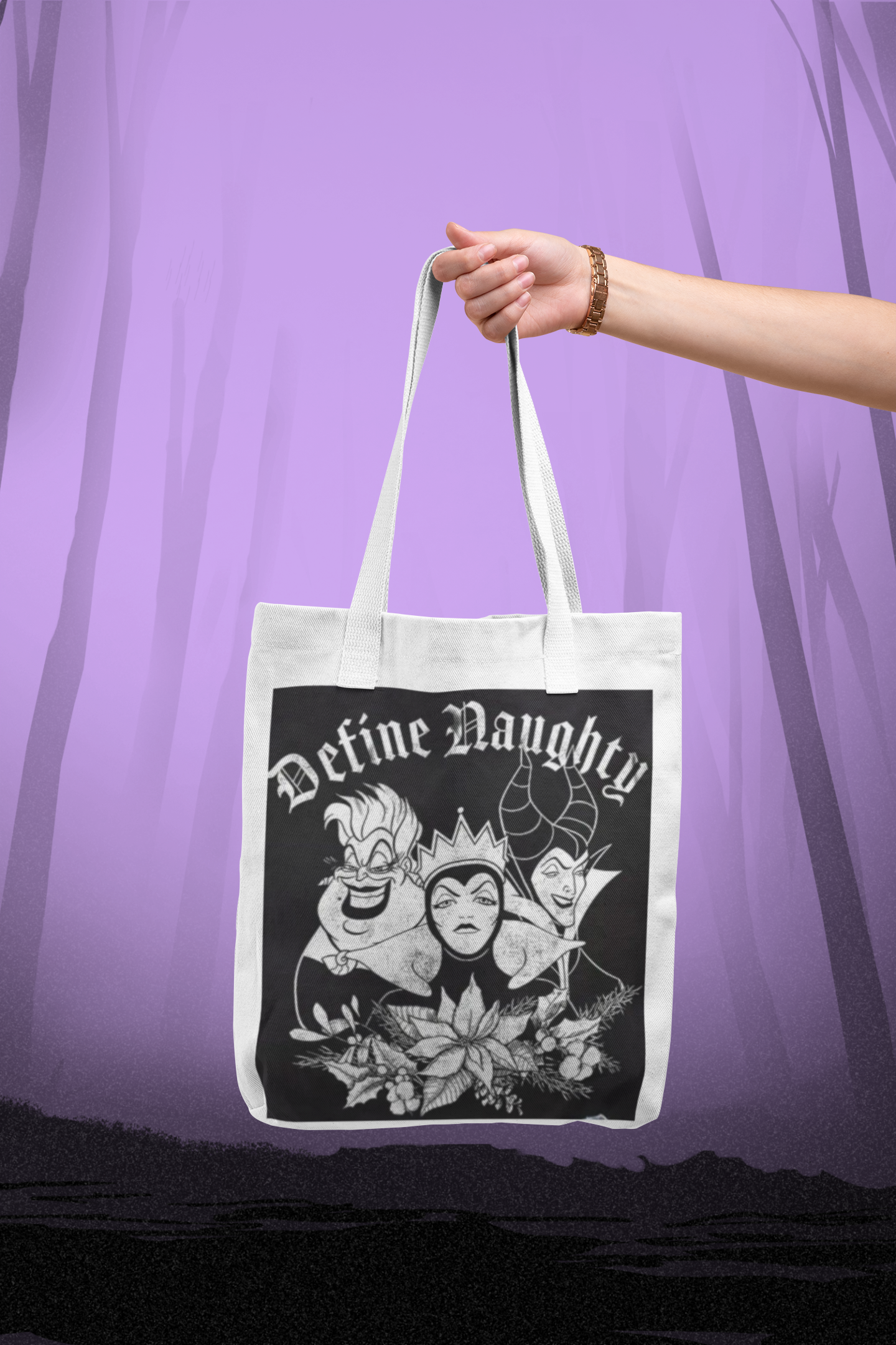 Tote bag villanas define naughty