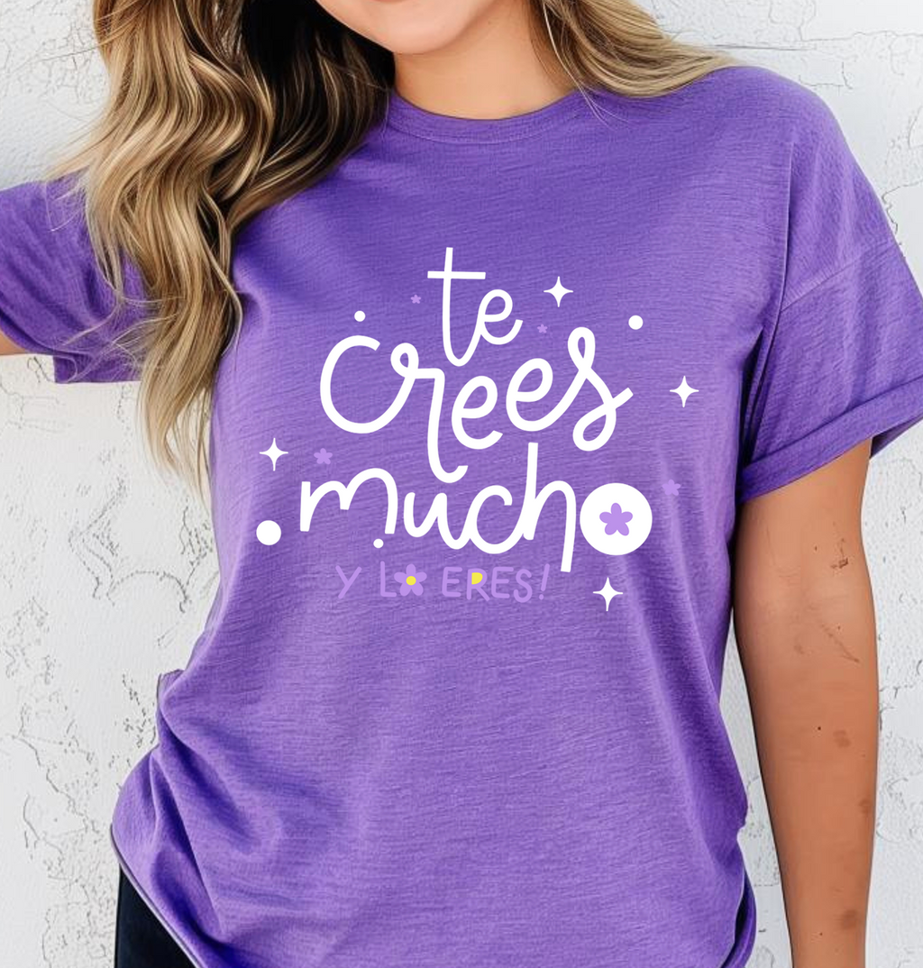 Blusa morada te crees mucho.