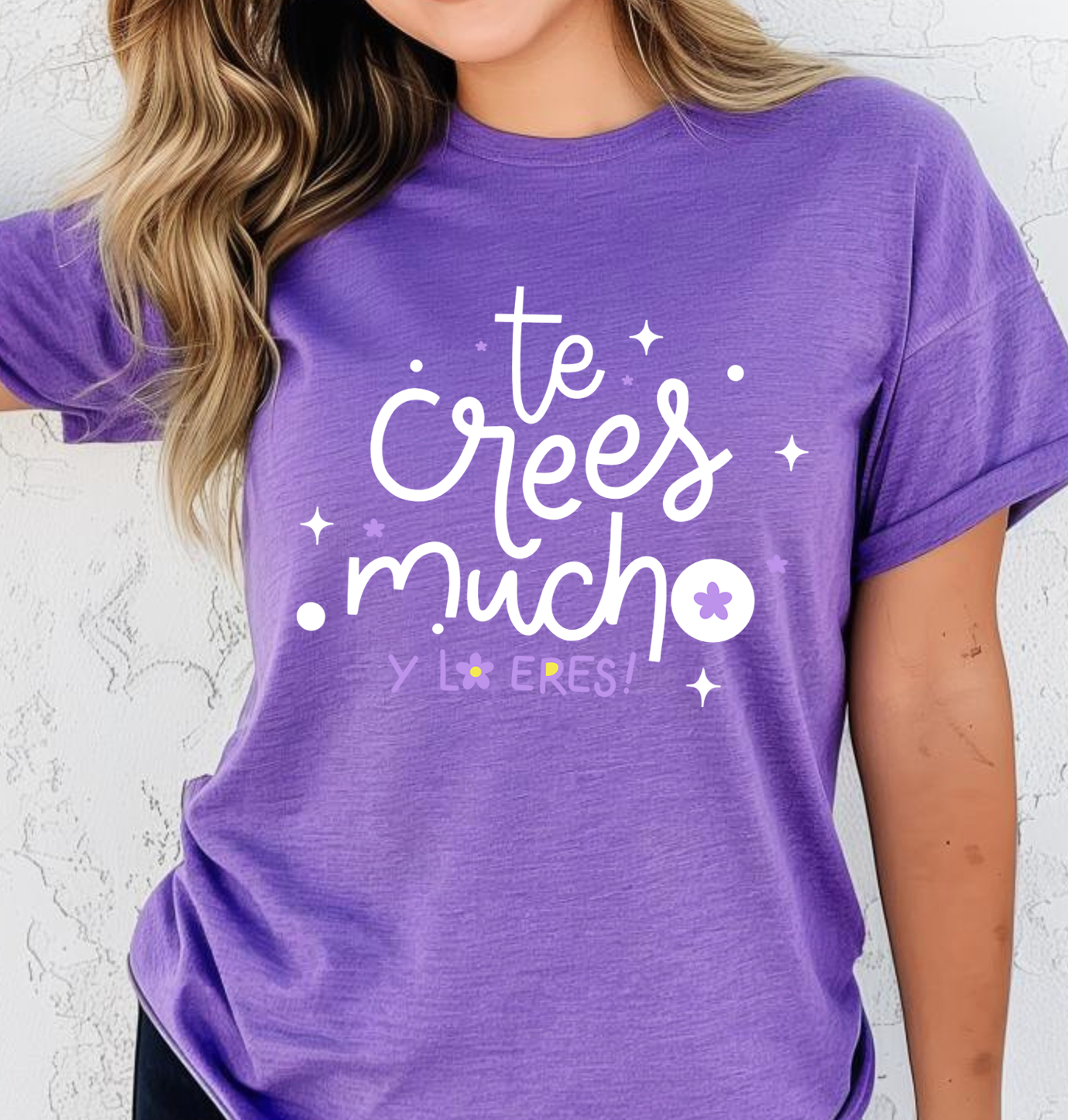 Blusa morada te crees mucho.