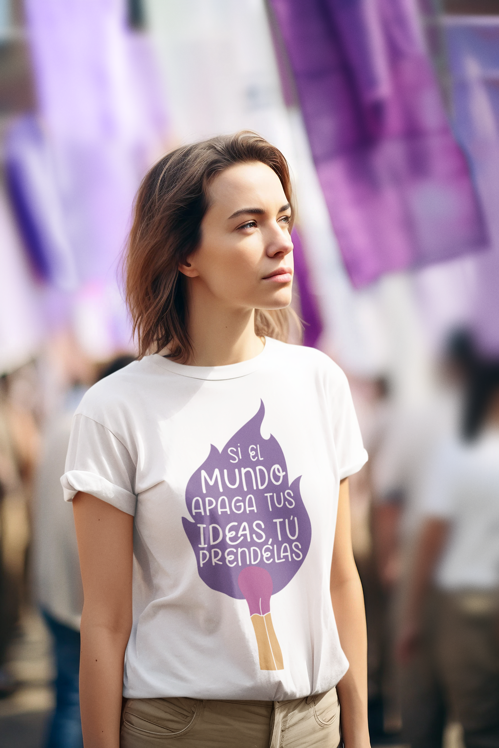 Playera blanca si el mundo apaga tus ideas tú préndelas.