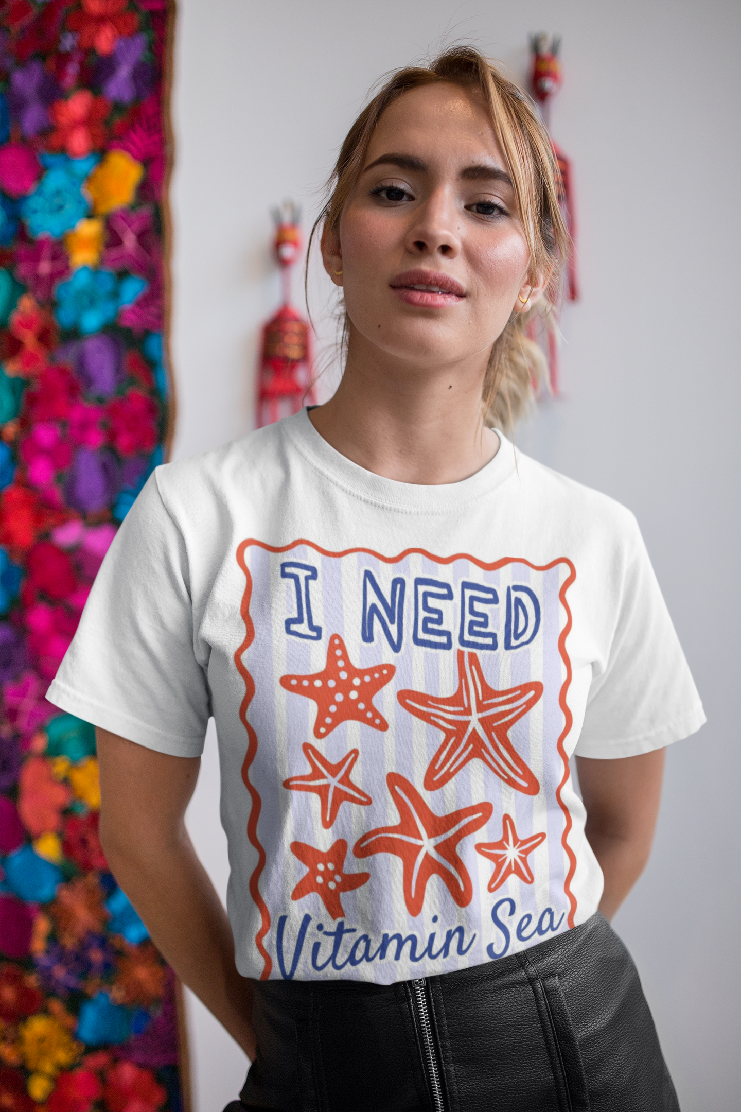 Playera blanca I need vitamin sea
