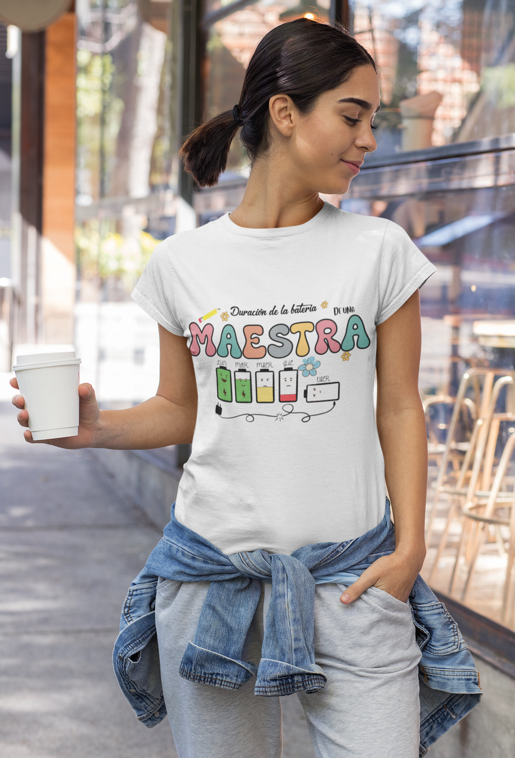Playera blanca batería maestra