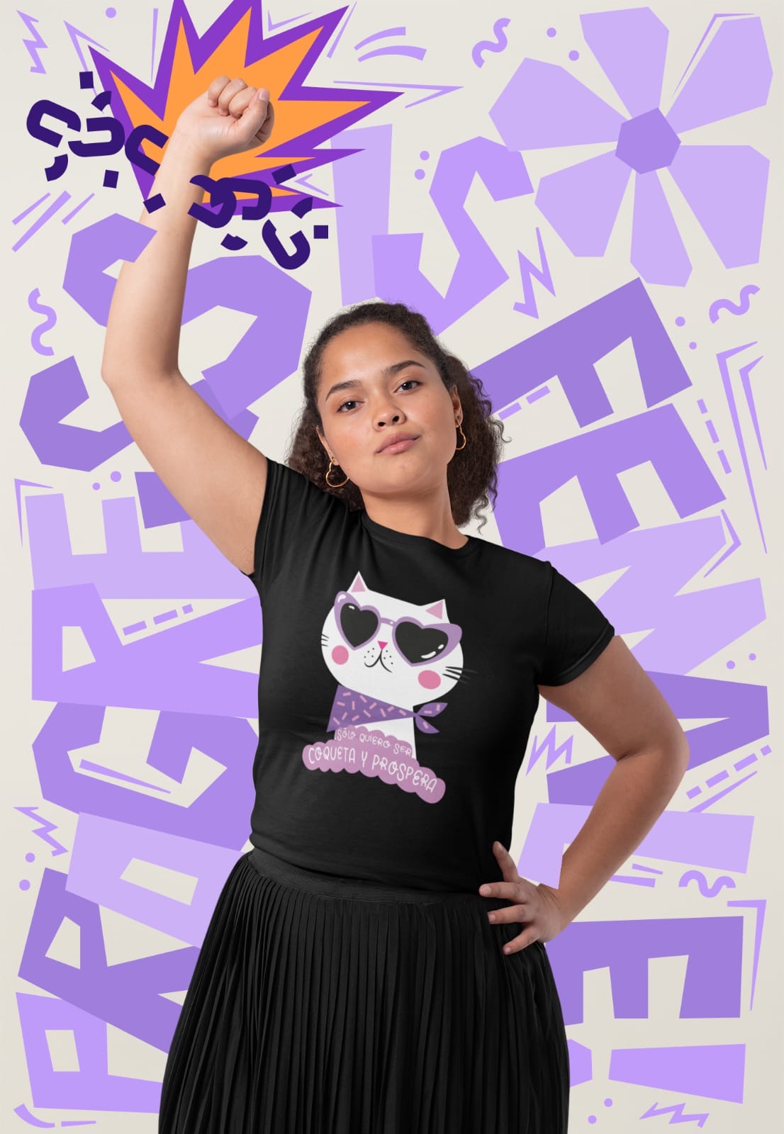 Blusa negra coqueta y próspera