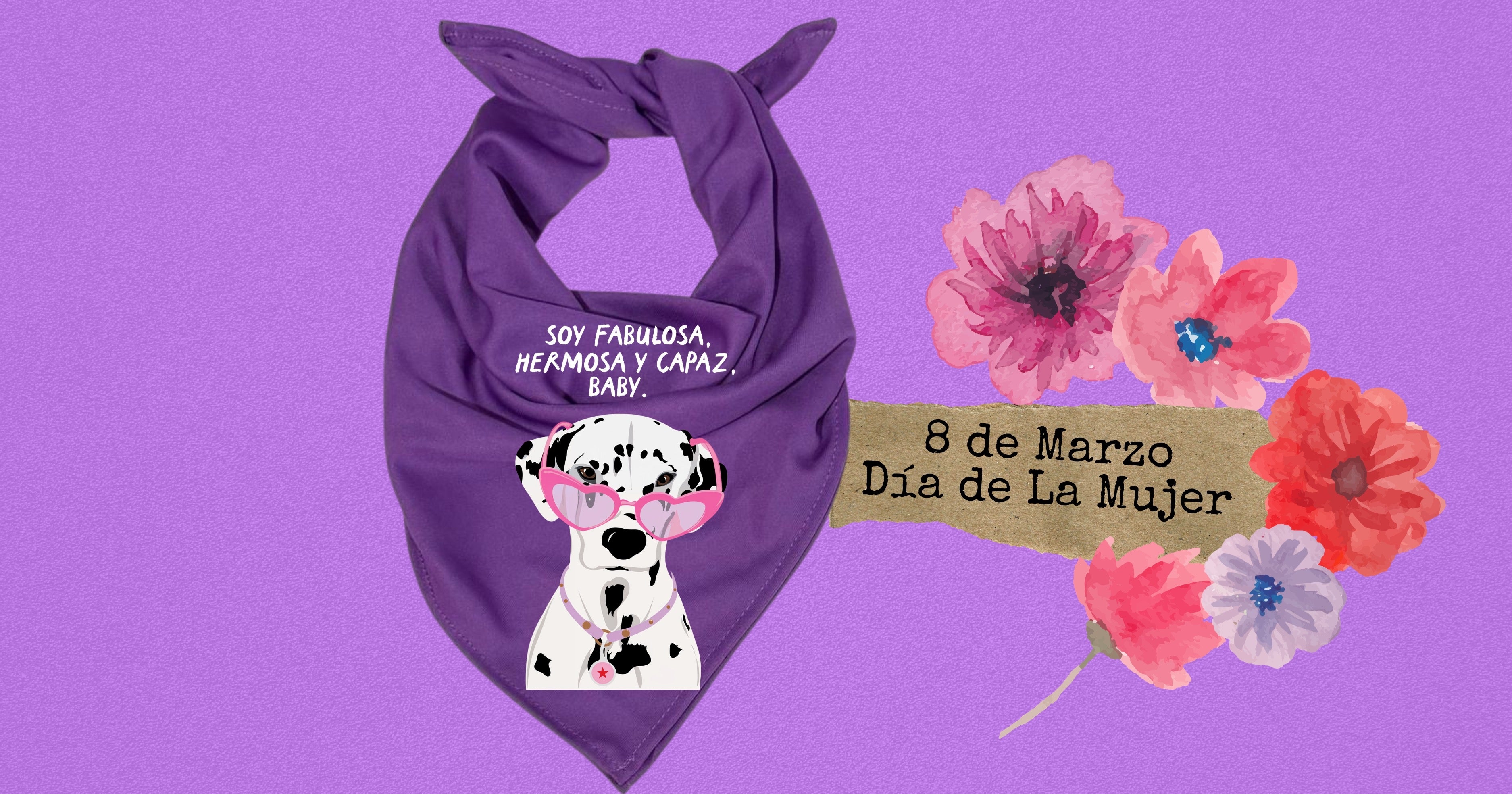 Pañuelo morado 8M💜 , tela Bombay premium. Impresión DTF soy fabulosa, hermosa y capaz baby.