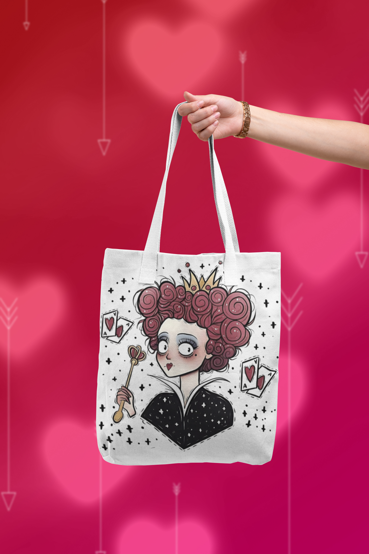 Tote bag villanas Reina de corazones
