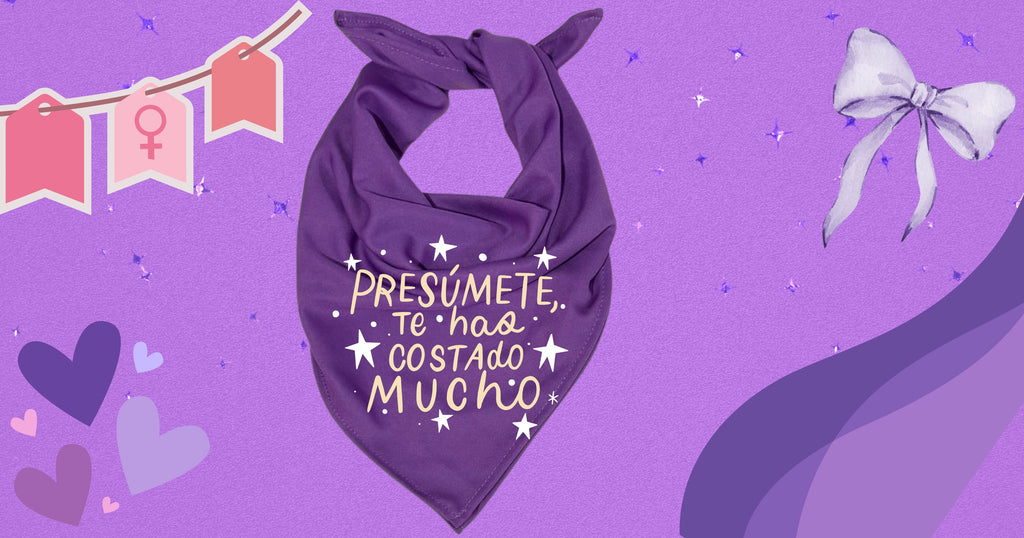 Pañuelo morado 8M💜 , tela Bombay premium. Presumete, te has costado mucho.