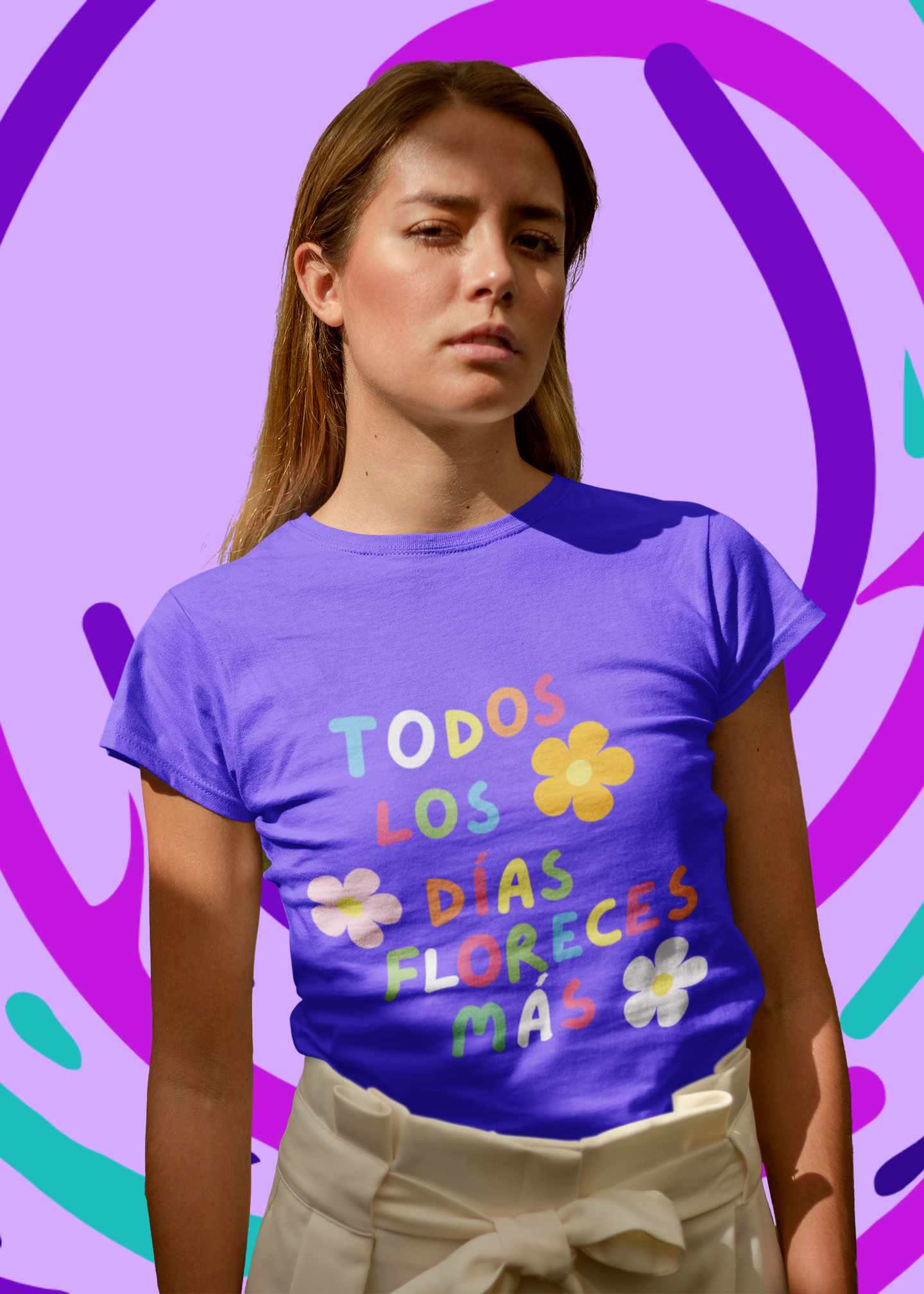 Blusa  morada todos los días floreces más