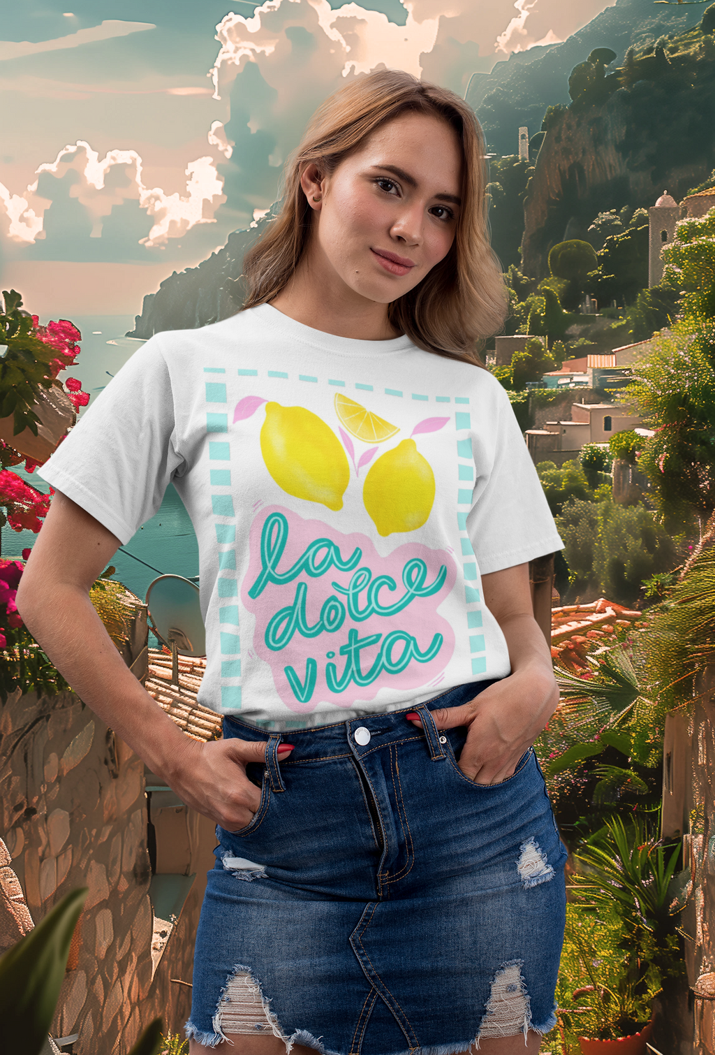 Playera blanca la dolce vita
