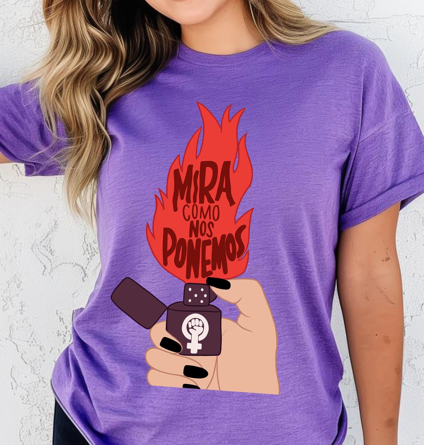 Blusa morada mira como nos ponemos.
