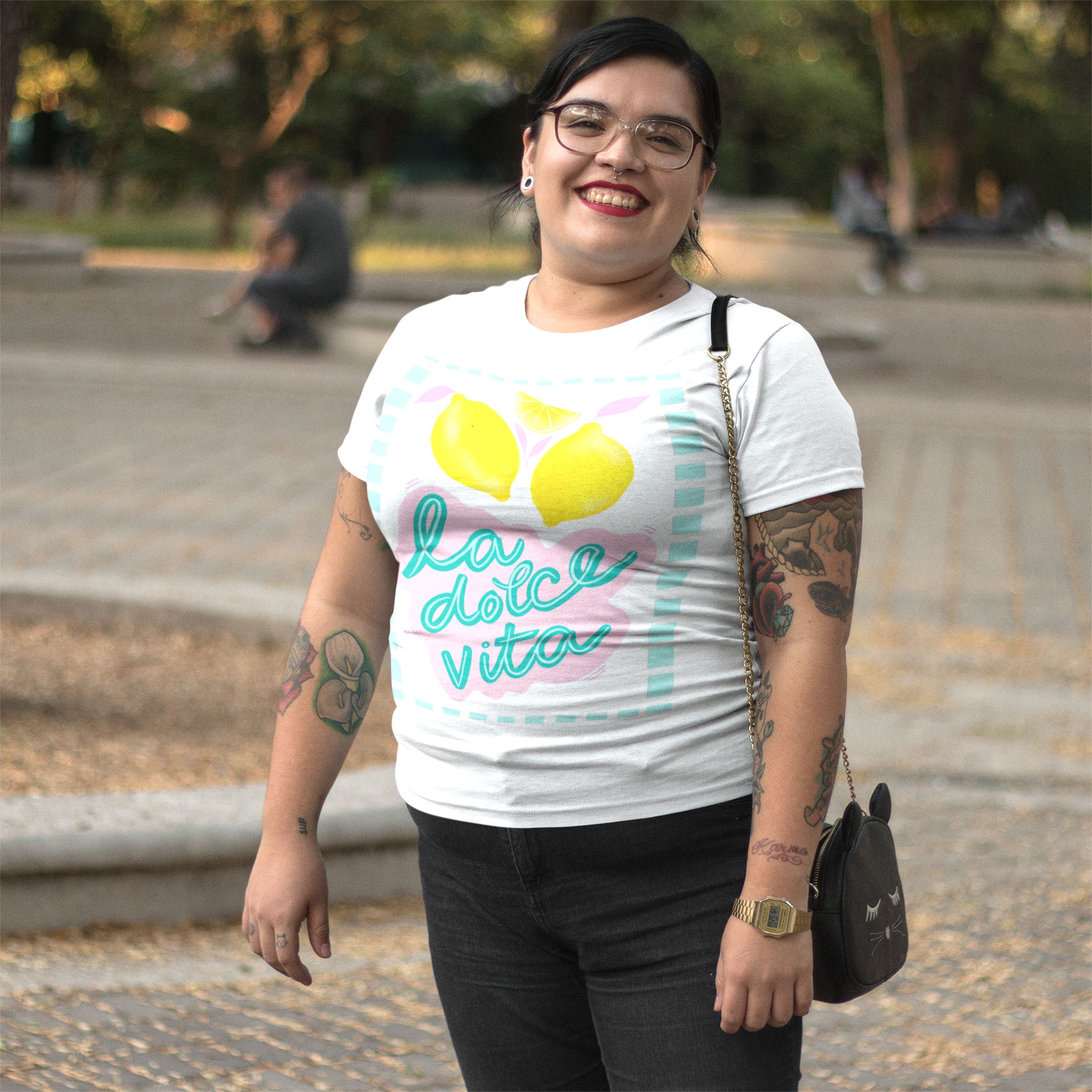 Playera blanca la dolce vita