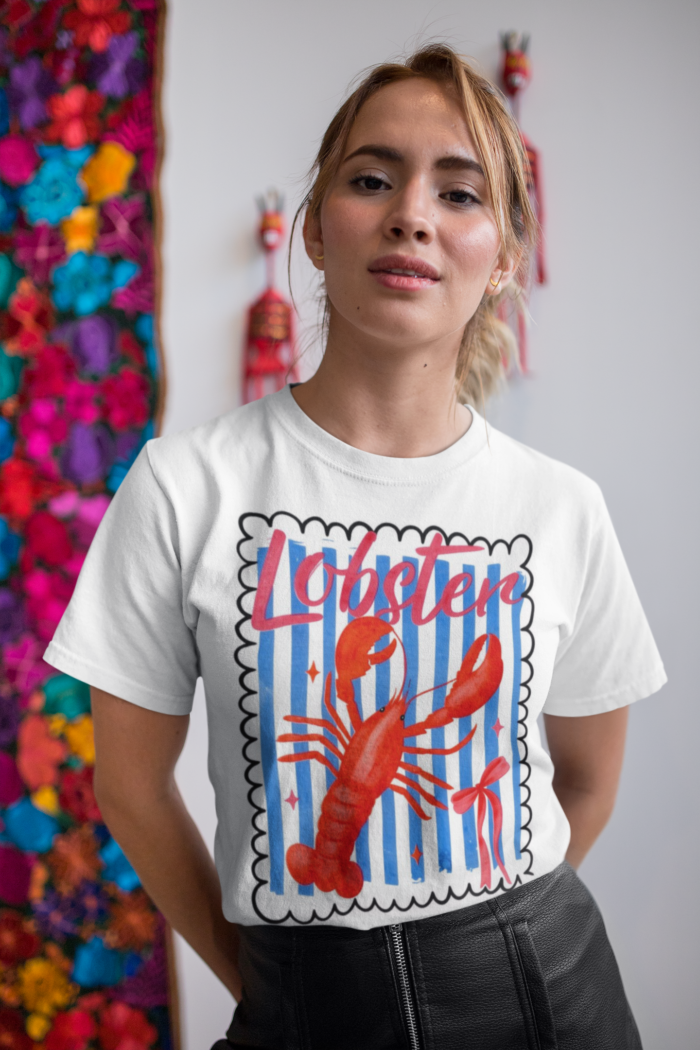 Playera blanca lobster